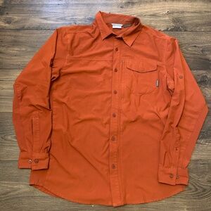 Columbia Omni Shield Men's Button Down Long Sleeve Orange  Large